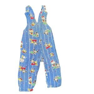 Vintage 1984 Disney baby mickey mouse, pluto , donald duck blue overalls newborn